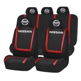 Set Huse Scaune Universale Compatibile cu Nissan &ndash; Negru/Rosu