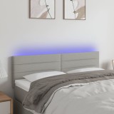 VidaXL Tăblie de pat cu LED, gri deschis, 144x5x78/88 cm, textil