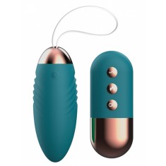 Ou Vibrator Pleasurable Remote Control, 10 Moduri Vibratii, Functie Incalzire, Silicon, Verde, USB, Mokko Toys