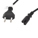 Cablu de alimentare TV / radiocasetofon, lungime 3m, VDE, Lanberg 42914, Euro, CEE 7/16 la IEC 320 C7, 2 pini, 10A, negru