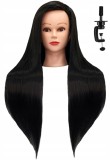 Cap de antrenament Iza 60 cm negru, par termic + m&acirc;ner, perie de coafura pentru pieptănat, cap de ex