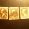 3 Timbre Treasury Stamps -Benjamin Franklin SUA :3,6si15C stampilate