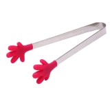 Cleste creativ pentru mancare, flippy, model manute din silicon, 14.5x3 cm, rezistent la temperaturi inalte si coroziune, rosu