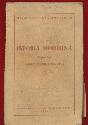 &amp;quot;Istoria moderna Partea II-a&amp;quot; 1954 foto