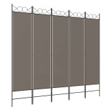 Cumpara ieftin Paravan de camera cu 5 panouri, antracit, 200x200 cm, textil