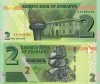Zimbabwe 2 Dollars 2019 UNC Bancnota Straina Africa NOUA