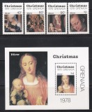 Grenada 1978 - Crăciun - Tablouri de D&uuml;rer, Serie + Colita, MNH