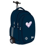 Cumpara ieftin Ghiozdan Troler ST.Right, colectia Moonlight Heart, TB01, roti silicon, 44x32x25 cm