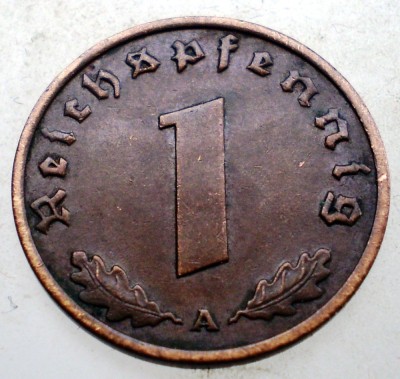 B.082 GERMANIA 1 REICHSPFENNIG 1938 A foto