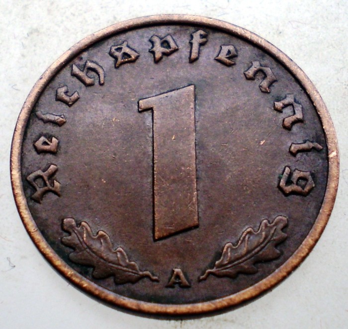 B.082 GERMANIA 1 REICHSPFENNIG 1938 A