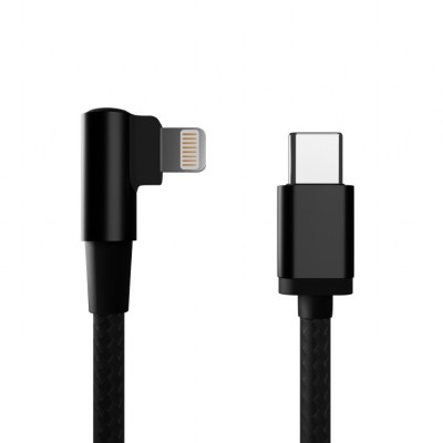 CABLU alimentare si date GEMBIRD, pt. smartphone, USB 2.0 (T) la Lightning (T) 90 grade, 0.2m, negru, &amp;amp;quot;CC-USB2-CMLML-0.2M&amp;amp;quot; (timbru verde 0.0 foto