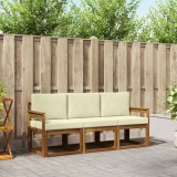 vidaXL Set de canapele de exterior cu pernă 3 pcs Natural și Crem 3365928