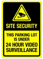 Sign site security this parking lot is under 24 hour video surveillance foto