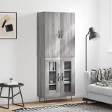 Cumpara ieftin Dulap &icirc;nalt, gri sonoma, 69,5x34x180 cm, lemn compozit