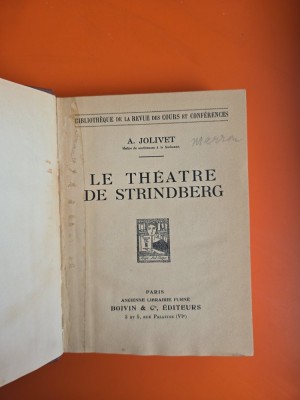 Le theatre de Strindberg - A. Jolivet foto