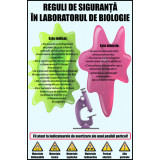 Sticker Reguli de siguranta in laboratorul de biologie - 60x90 cm