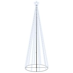 Brad de Craciun conic, 310 LED-uri, alb rece, 100x300 cm foto