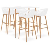Cumpara ieftin Set mobilier de bar, 5 piese, alb