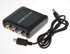 Convertor HDMI la 3 x RCA Composite video+Audio alimentare USB, KHCON-16