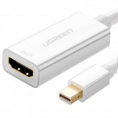 Cablu Adaptor Ugreen FHD (1080p) HDMI (femă) - Mini DisplayPort (mascul - Thunderbolt 2.0) Alb (MD112 10460)