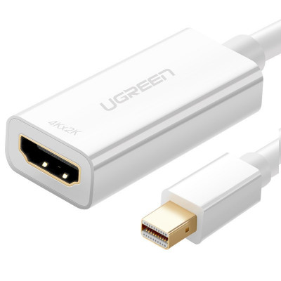 Cablu Adaptor Ugreen FHD (1080p) HDMI (femă) - Mini DisplayPort (mascul - Thunderbolt 2.0) Alb (MD112 10460) foto