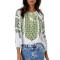 Bluza dama tip ie D24, alb/verde broscuta , marimea 2XL
