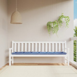Perna banca de gradina, dungi albastru/alb, 200x50x7 cm, textil GartenMobel Dekor, vidaXL