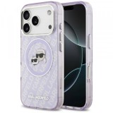 Husa MagSafe pentru Apple iPhone 17 Pro Max, Karl Lagerfeld, IML Glitter Karl &amp; Choupette`s Heads, Mov
