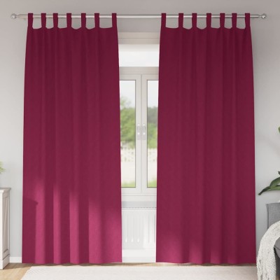 vidaXL Perdele cu perdele 2 pcs bordo 225x140cm Poliester 4107575 foto