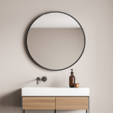 Oglinda de perete, en.casa, Ordona, 60 cm, aluminiu, negru mat HausGarden Leisure, [en.casa]