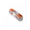 Clema Wago &icirc;n linie cu manetă 4mm2 32A 1P 85&deg;C transparent/portocaliu 221-2411