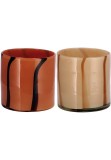 Cumpara ieftin Set 2 vaze flori sticla bej maro 15 x 15 cm