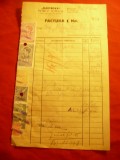 Factura cu Antet Firma Electroza P.P.Popescu cu 6 Timbre Fiscale 1943 Bucuresti