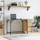 Birou de computer, stejar sonoma, 131x48x75 cm, lemn prelucrat