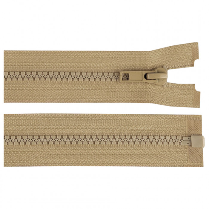 Fermoar plastic detasabil Crisalida, lungime 65 cm, Maro natur