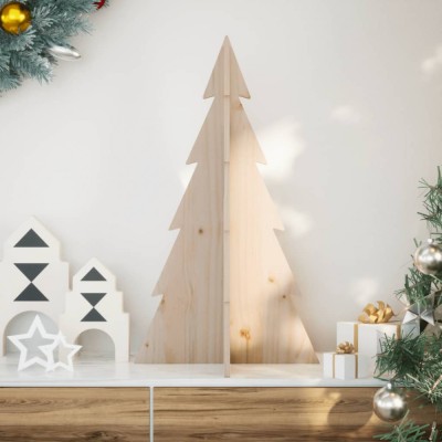 vidaXL Brad de Crăciun din lemn decorativ, 80 cm, lemn de pin masiv foto