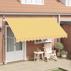 Copertină retractabilă manual, portocaliu și alb, 400 cm, dungi