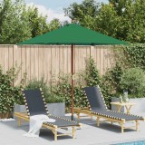 VidaXL Umbrelă de soare, exterior, st&acirc;lp lemn, 150x200 cm, verde