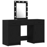vidaXL Masă de Machiaj 3 pcs Negru 50 x 41 x 135 cm Lemn compozit