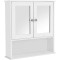Dulap baie, suspendat, MDF, cu oglinda, 3 rafturi, 2 usi, alb, 56x13x58 cm, Artool
