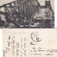Cernauti ( Bucovina )- Podul peste Prut distrus de rusi-militara WWI, WK1