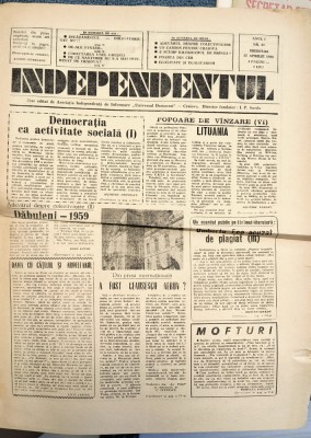 ZIAR VECHI - INDEPENDENTUL , ANUL 1 , NUMARUL 18 - 25 APRILIE 1990 foto
