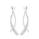 Cumpara ieftin Cercei lungi de argint 925, JW1610, model cu pietre, placati cu rodiu