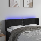 VidaXL Tăblie de pat cu LED, negru, 147x16x78/88 cm, catifea 3123146