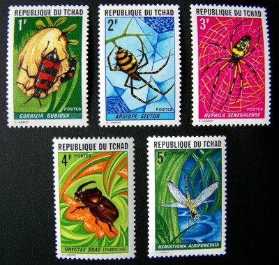 CHAD, INSECTE - SERIE COMPLETĂ MNH foto