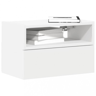 vidaXL Noptiere de perete, 2 buc., alb, 45x26x28,5 cm 858597 foto