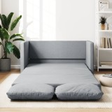 VidaXL Canapea extensibilă 2 &icirc;n 1, gri deschis, 112x174x55 cm, textil