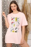K809-5 Tricou lung cu imprimeu SNOOPY si crapaturi laterale, L, M, S, XL
