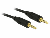 Cablu stereo jack 3.5mm 3 pini Negru T-T 2m, Delock 83746