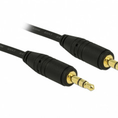 Cablu stereo jack 3.5mm 3 pini Negru T-T 2m, Delock 83746